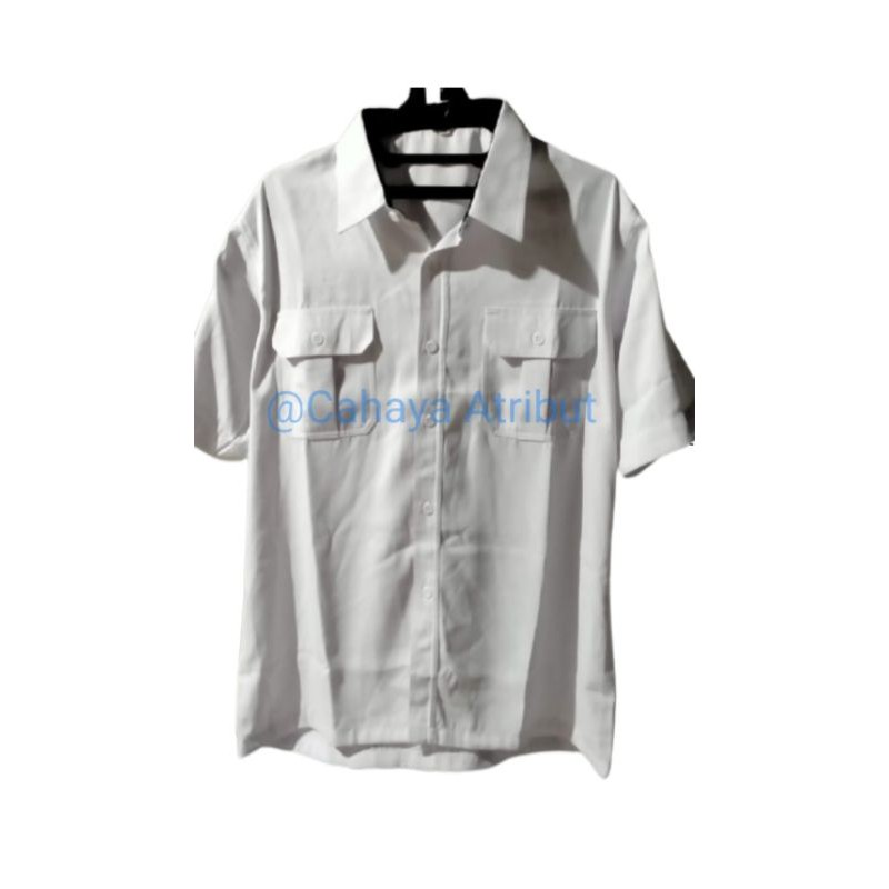 Seragam Putih PNS/Seragam PDH Putih Dril Perhubungan lengan pendek