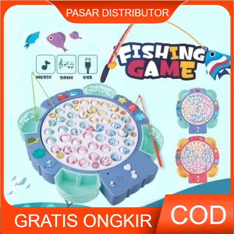 Mainan Anak FISHING GAME 44PCS Mainan Pancingan Ikan Anak Ukuran Jumbo Mainan Anak