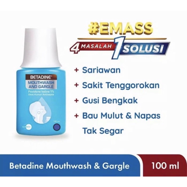 Betadine obat kumur antiseptik 100 ml