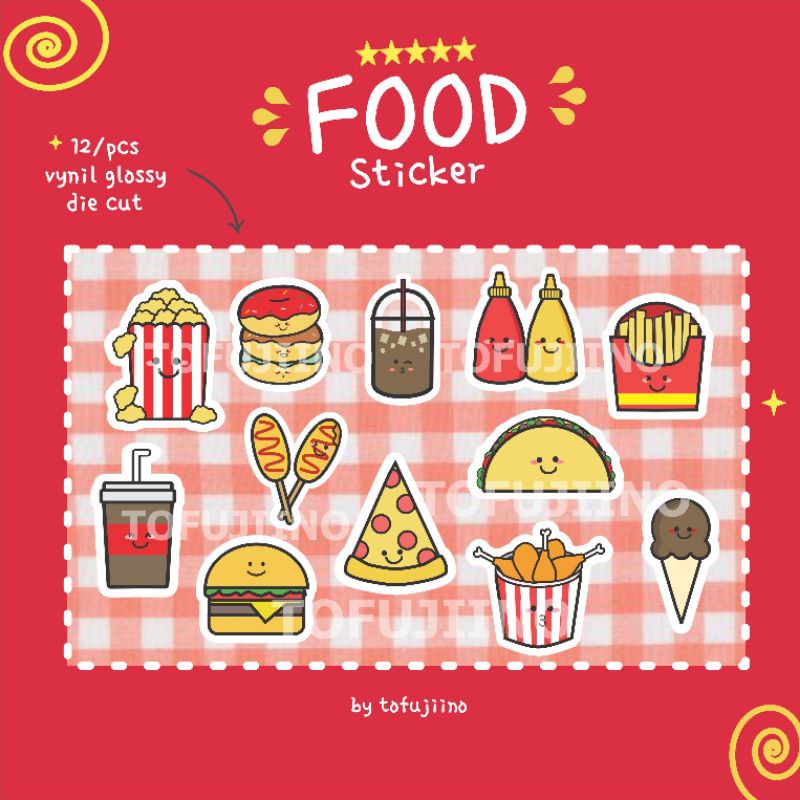 

stiker tema food by tofujiino