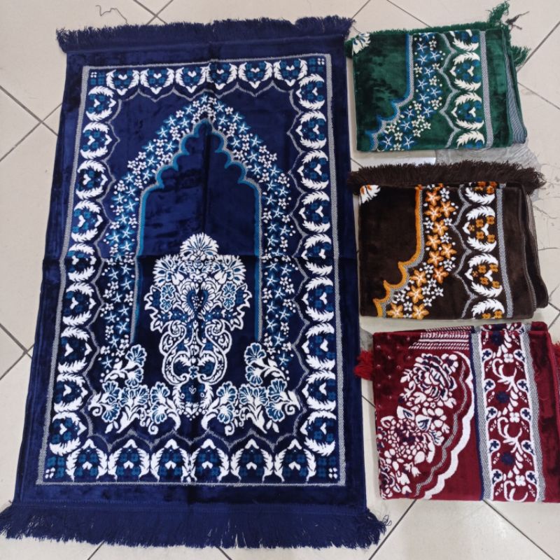 [COD] sajadah turki bludru premium benang perak 70x110 cm