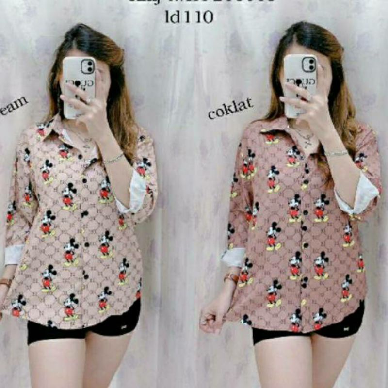 KEMEJA GUCCI MICKEY IMPORT