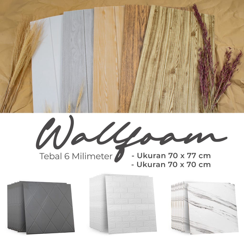 WALLPAPER FOAM WALLFOAM BATA, PLAFON, KAYU 3D PROMO-2