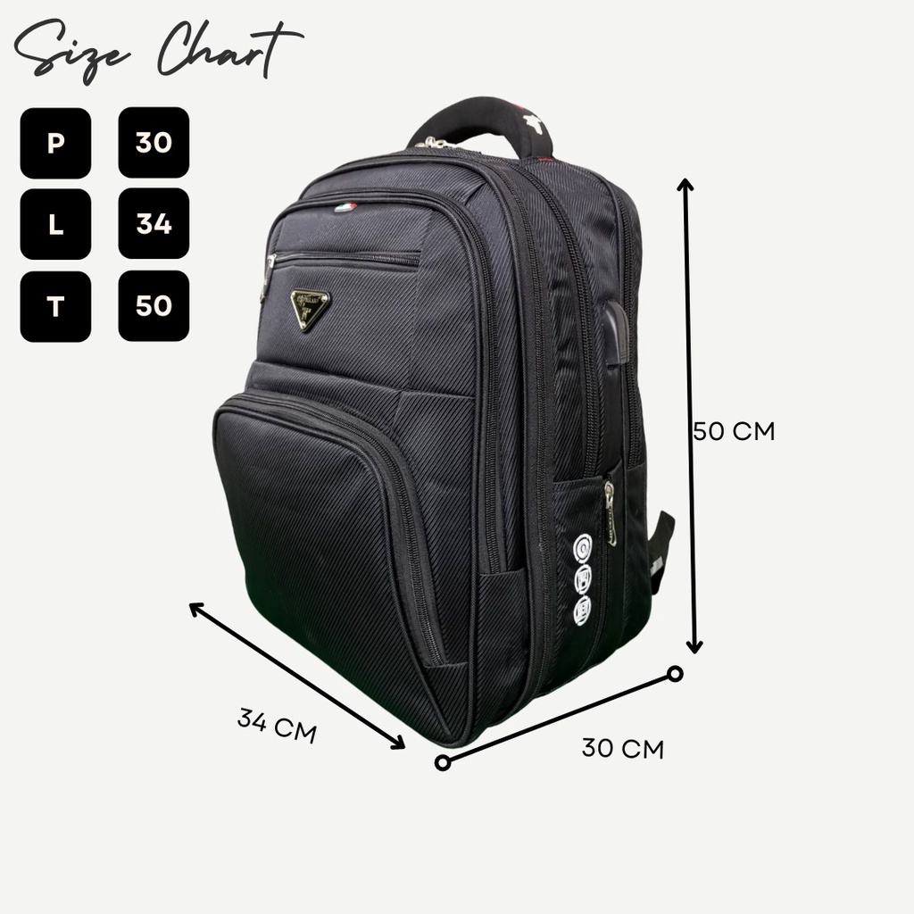 TAS RANSEL LAPTOP POLO MILANO 88356 - RANSEL MURAH PRIA Tas Pria FITUR USB TAS RANSEL KEREN