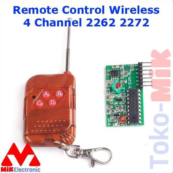 Remote Control Wireless Rf 4 Channel Tombol Receiver Arduino 2262 2272 - Pt2272-M4 Tokmik23 Buru