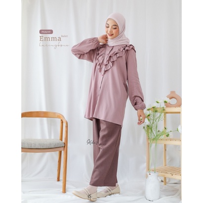 KULOT EMMA HARRINGBONE BY ZIZARA KULOT POLOS BASIC PANT-MAUVE