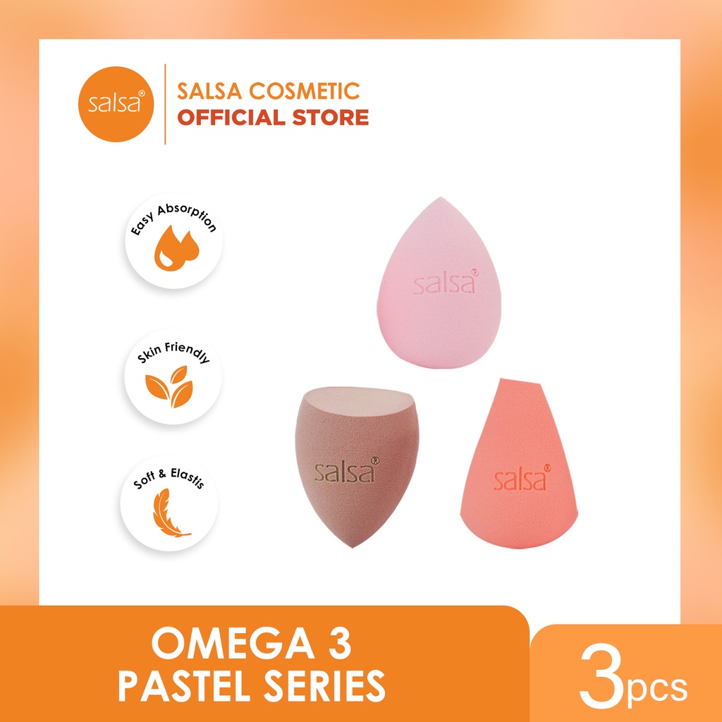 SALSA Omega 3 Beauty Blender - Sponge Makeup isi 3 Puff Spons