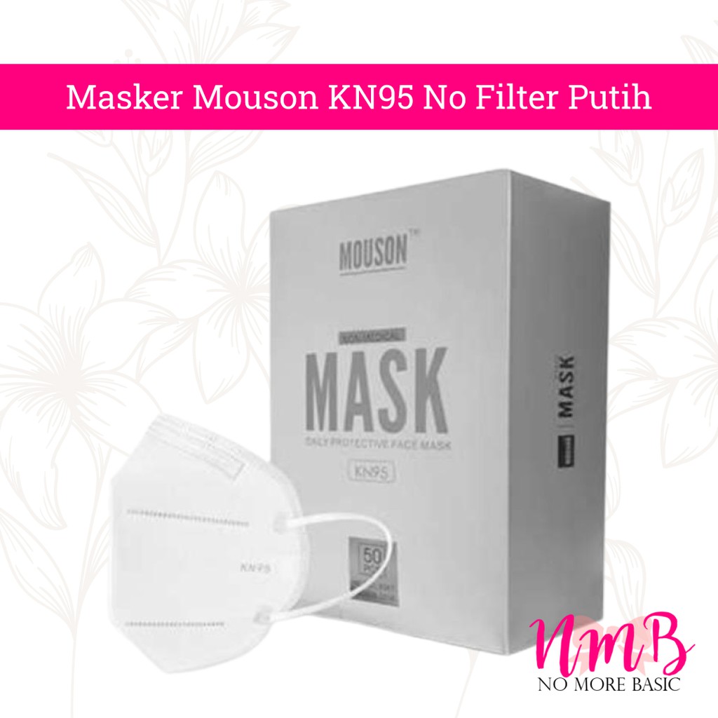 Masker KN95 Mouson 5ply Face Mask Non Medis 50 pcs Grey Earloop Masker Kesehatan Anti Virus