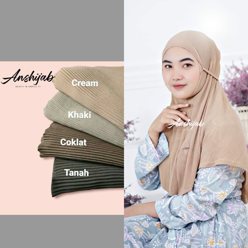 bergo aisyah plisket premium by ans hijab x ansthelabel/hijab cantik premium