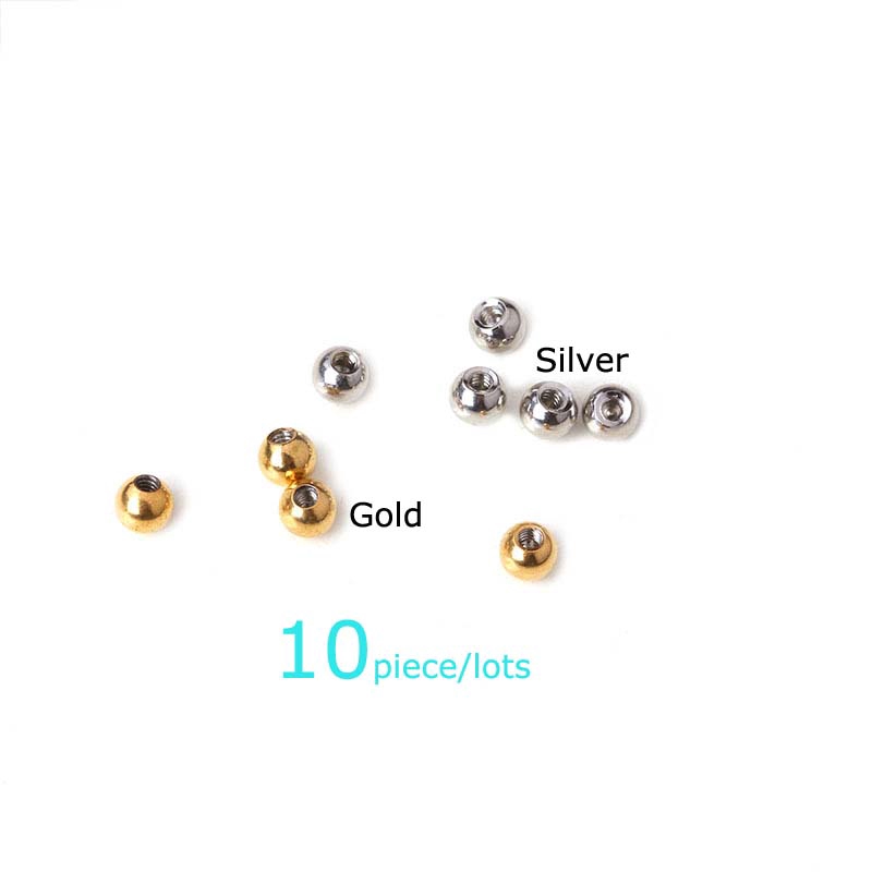 10pcs/lots Stainless Steel Screw Ball Bead For Ear Cartilage Helix Tragus Piercing DIY Accessories