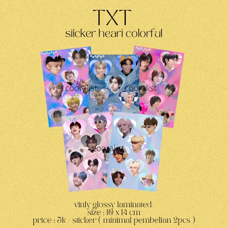 sticker kiss cut TXT colorful aesthetic