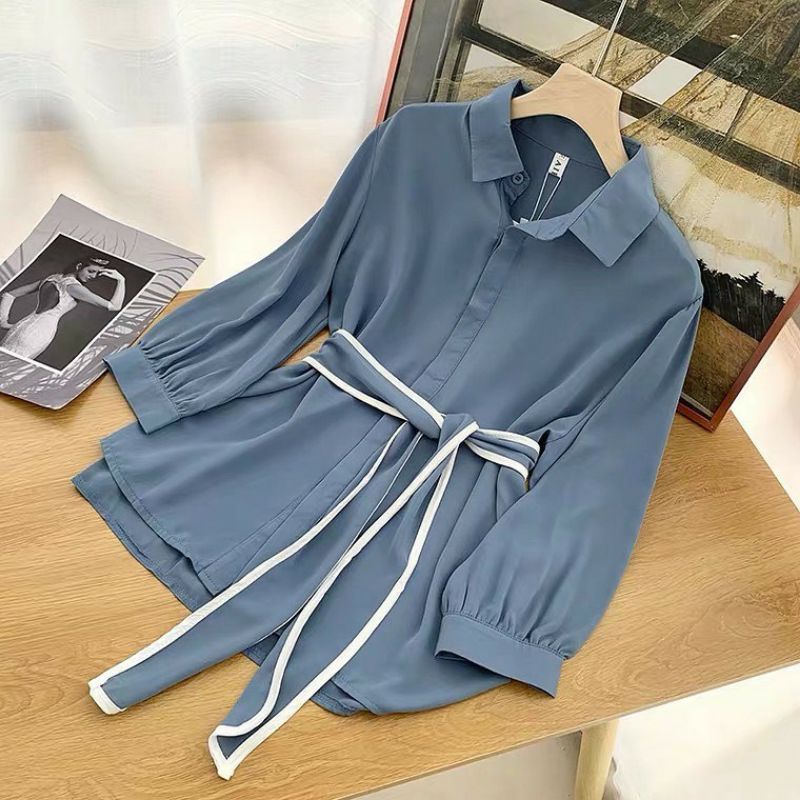 SHIRT KOREA - HAFYA SHIRT - ATASAN WANITA JUMBO - PAKAIAN TERLARIS - KOREAN - KEMEJA WANITA JUMBO - KEMEJA BIG SIZE UKURAN M-L-XL-XXL-3XL-Denim