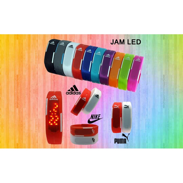 Jam tangan Led Adidas Nike Puma