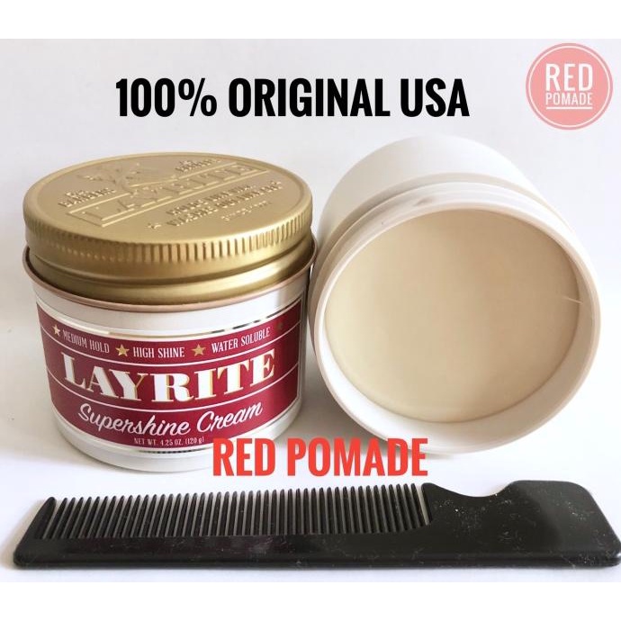 Pomade Layrite Super Shine / Supershine Light Waterbased + Free Sisir Termurah