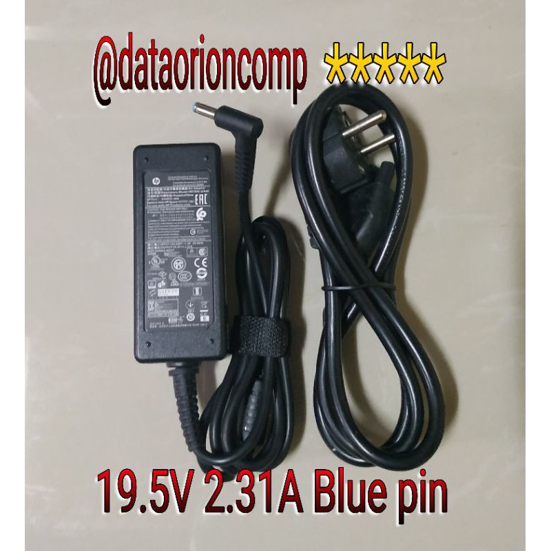 Adaptor Charger hp 19.5V 2.31A DC 4.5x3.0 mm Blue Pin