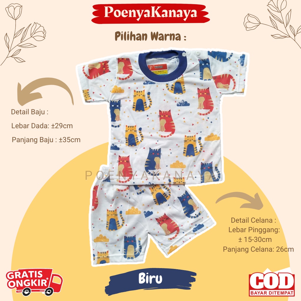 Setelan Baju Bayi Piyama Pendek MEBIKU Viori Size 6-12 Bulan STL131