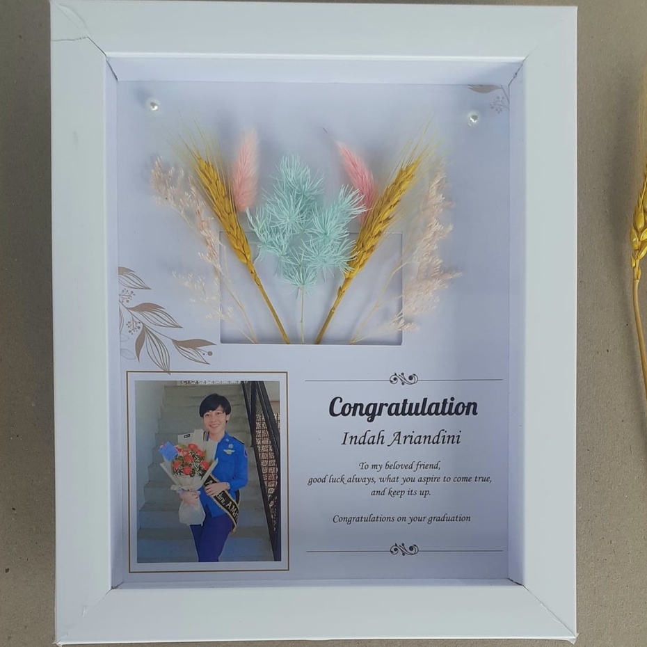 Frame 3 D Graduation Gift Kado Ulta Ulang Tahun Wedding Hampers Design Custom