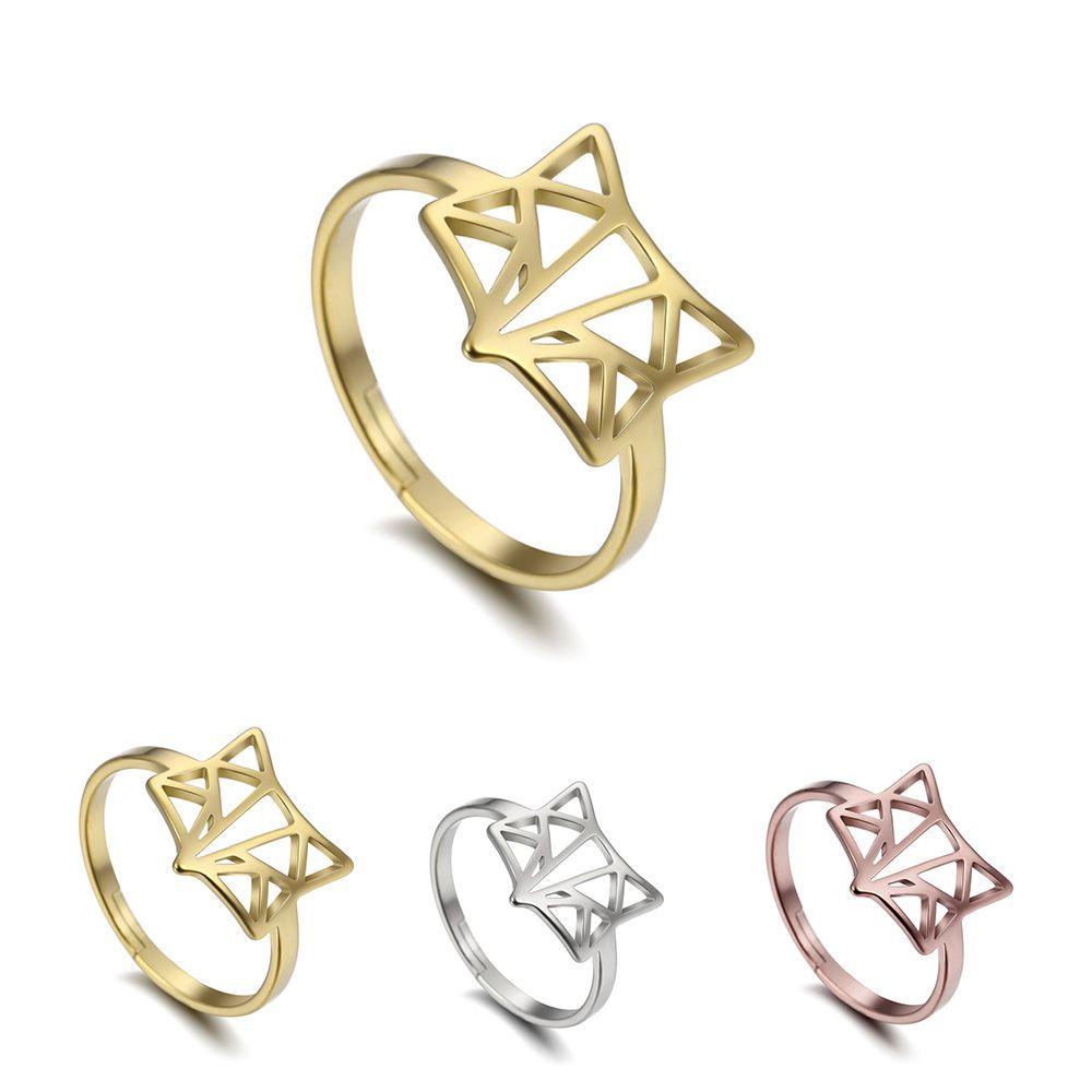 Cincin LILY Fox Hadiah Perhiasan Hewan Lucu Anti Karat