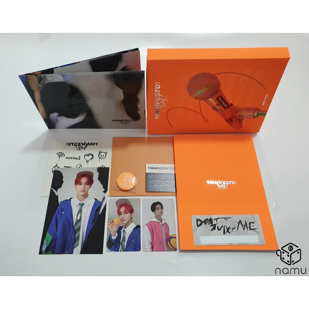 [UNSEALED/ SUDAH DIBUKA] ENHYPEN - MANIFESTO : DAY1 REGULER VERSI M PC JUNGWON & NIKI