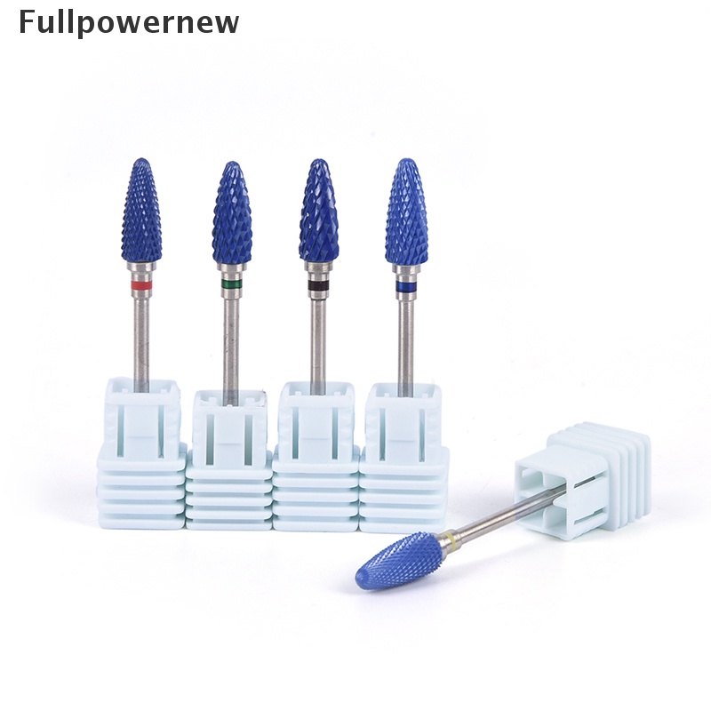 (FULL) 1pc Mata Bor Pengikir Kuku Bahan Keramik Warna Biru Untuk Nail Art Akrilik