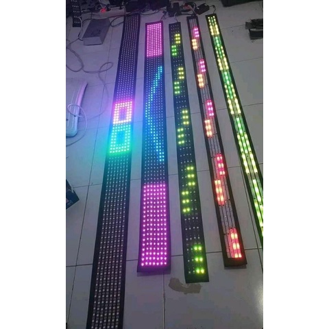 LED mobil Strobo 4baris Strip hitam kaca depan RGB 51mode 12-24volt