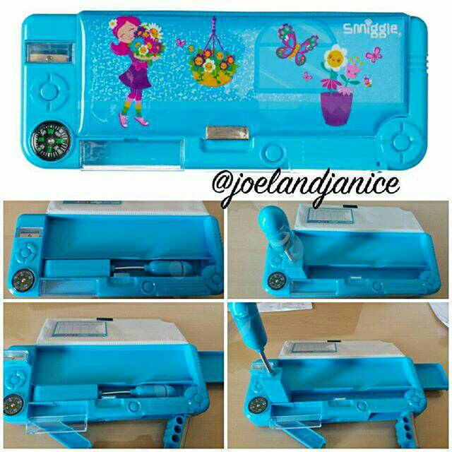 Smiggle City Pop Up Fan Pencil Case Blue