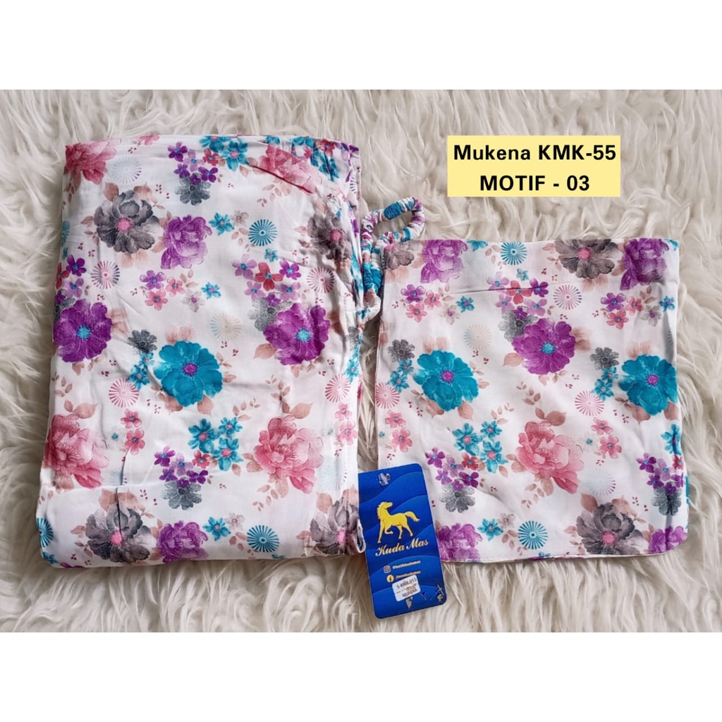 AS Mukena Batik Kudamas Uk. Standar Dewasa Motif Bunga Dasar Berwarna Putih