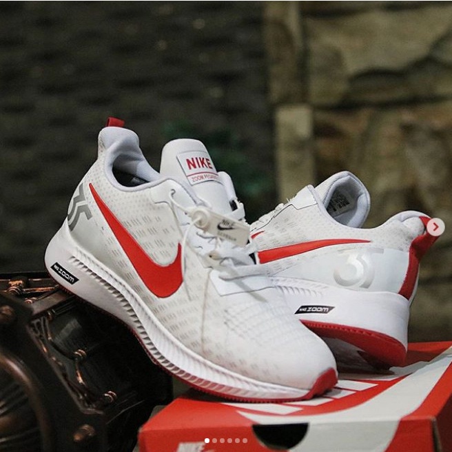 S0C200C Sepatu Sneakers Pria Dan Wanita Nike Zoom Pegasus 35 Import Quality - Putih Merah, 38 Dv01F