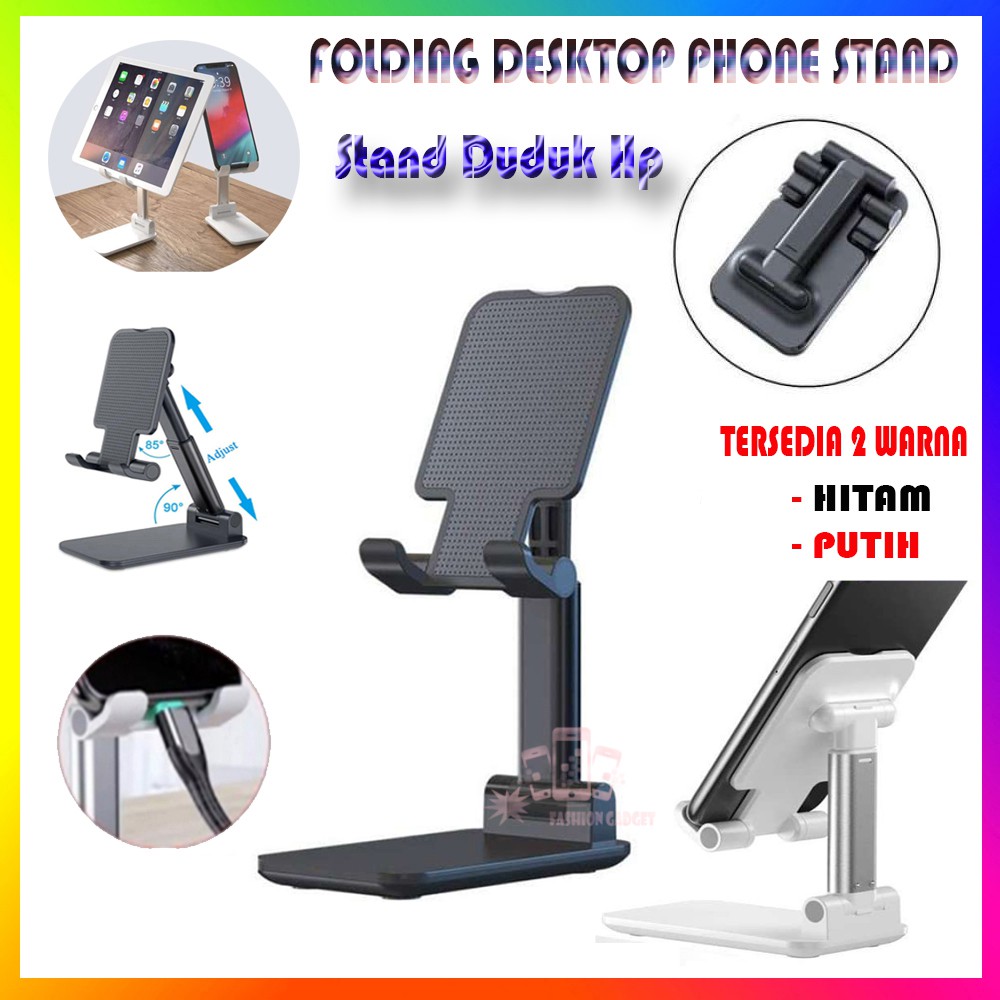 Holder HP Lipat Meja Folding Desktop Phone Stand Universal Adjustable Flip Dudukan HP Tablet di Meja