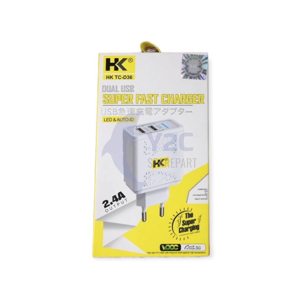 CHARGER HK D36 AUTO ID FAST CHARGING QUICK CHARGER 2.1 AMPERE / CASAN CAS