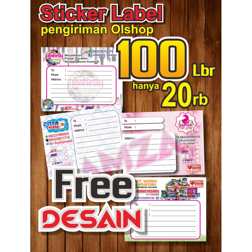 

100lembar Sticker pengiriman olshop Costum