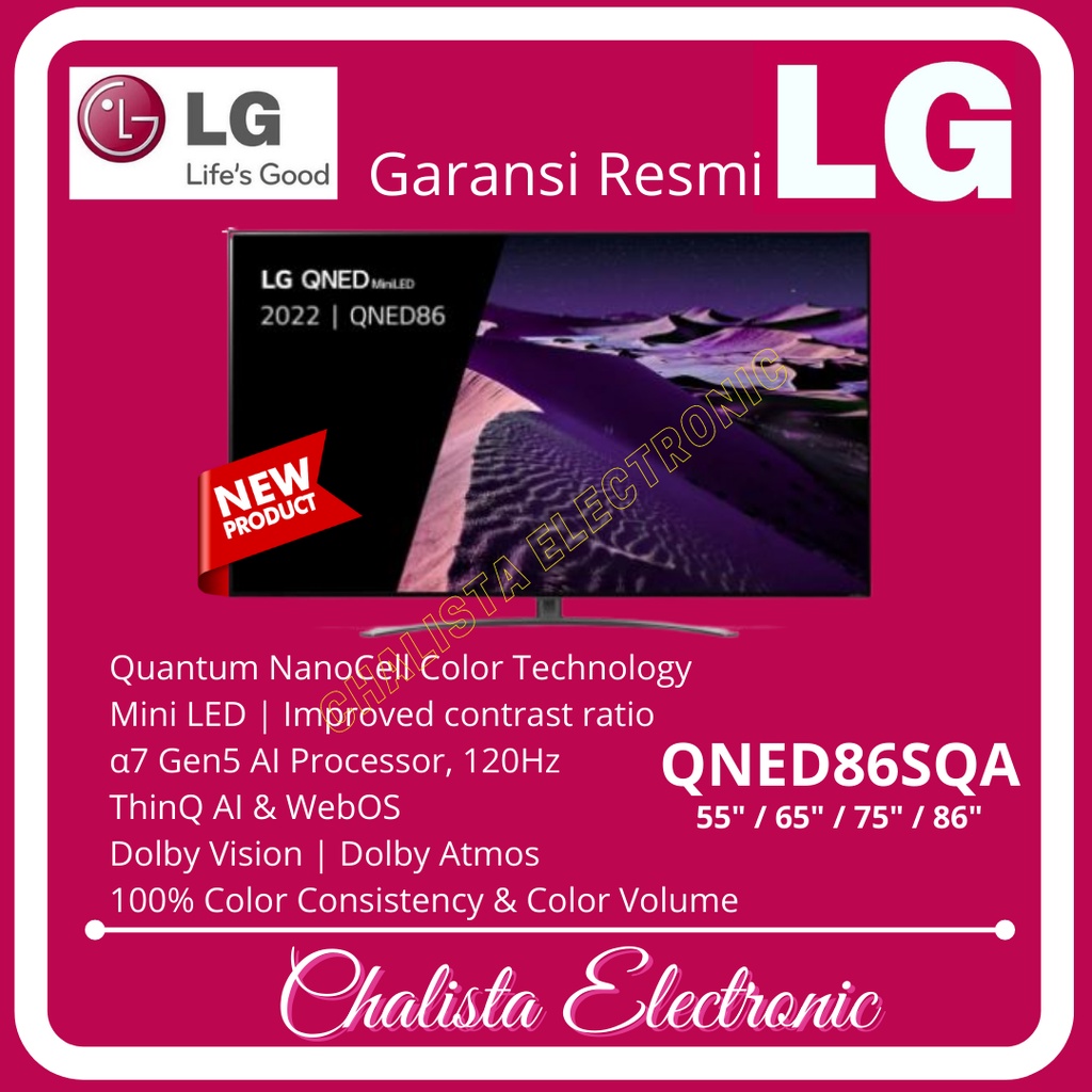 LG 75QNED86 MiniLED w/ AI ThinQ Smart TV 75QNED86SQA 4K QNED 75 Inch