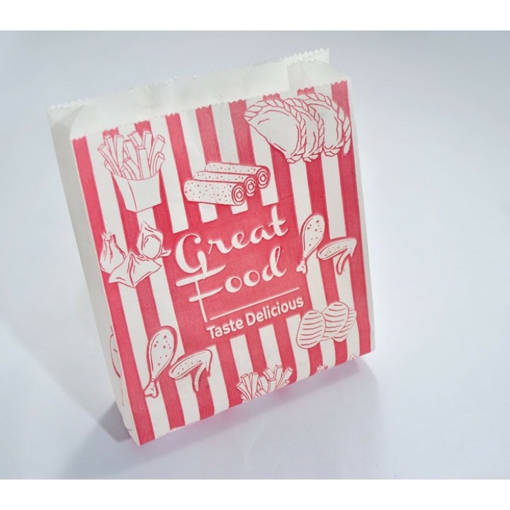 

Paperbag - Kantong Kertas Putih Anti Minyak Cetakan Great Food taste Delicious