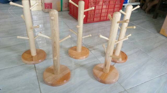 Mug Holder Kayu / Tempat gelas Kayu / Gantungan Cangkir Kayu / Rak Gelas Cangkir kayu