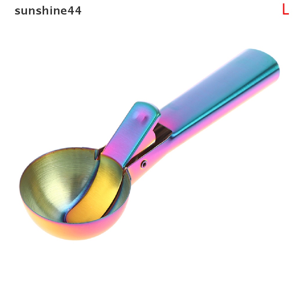 Sunshine Sendok Scoop Es Krim Dengan Trigger Stainless Steel Untuk Gelatos Frozen Yogurt Sundaes