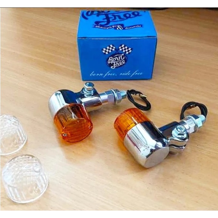 Lampu Sen CB GL Bonus Mika Kaca 2bj | lampu sein cb gl reteng palu bulat/kotak bahan plastik