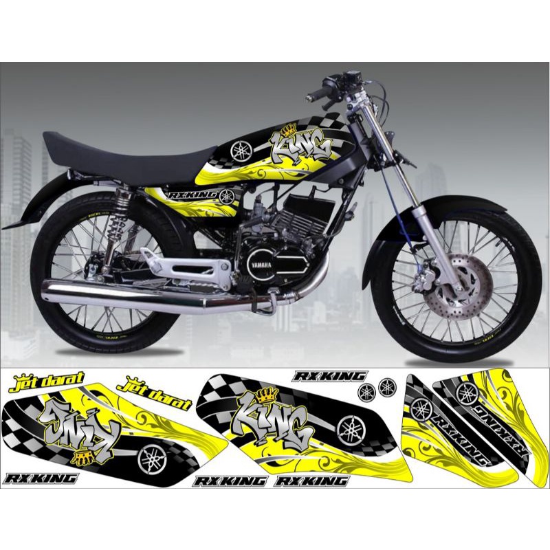 striping rx king variasi motif king kuning