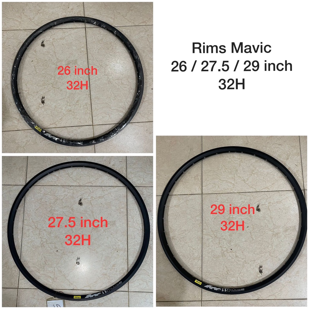Rims Mavic Double Wall 26/27.5/29 inch 32 Hole XM 319 Discbrake Velg Kosong