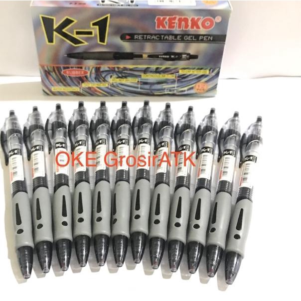 

● Pulpen Kenko K1 Cetek / Pulpen Gel Kenko K1 [Lusin] - Biru ➪