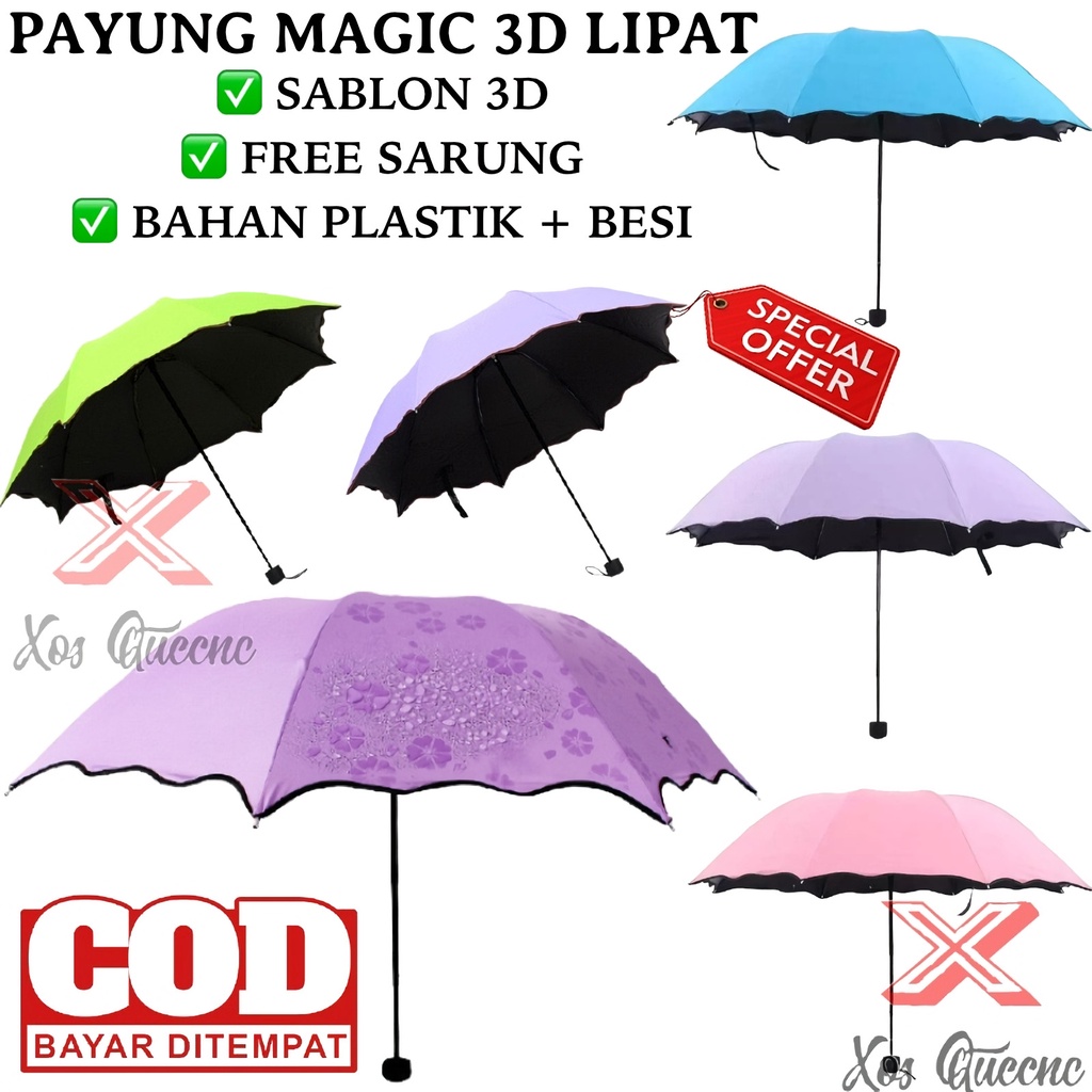 [XOQ] Payung Magic 3D Umbrella / Payung Lipat Anti UV / 3D Payung Lipat Magic / Payung Lipat Ajaib Murah