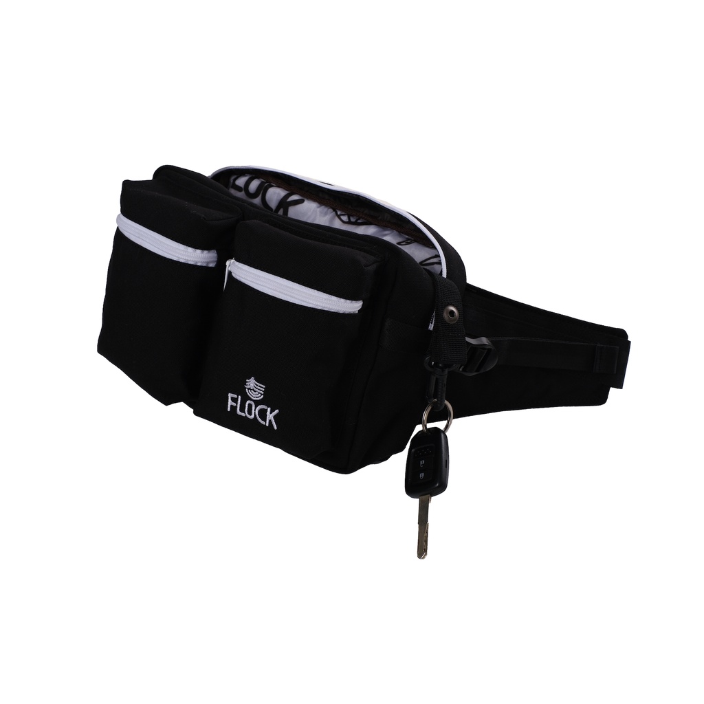 FLOCK Daily Travel Waist Bag - Water Resistant - Pure Black