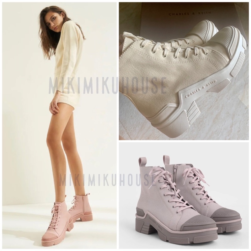 LIMITED JAPAN CHARLES & KEITH CANVAS HIGH TOP SNEAKERS SNEAKER SEPATU AND OFFICIAL ORI LUAR BOOTS