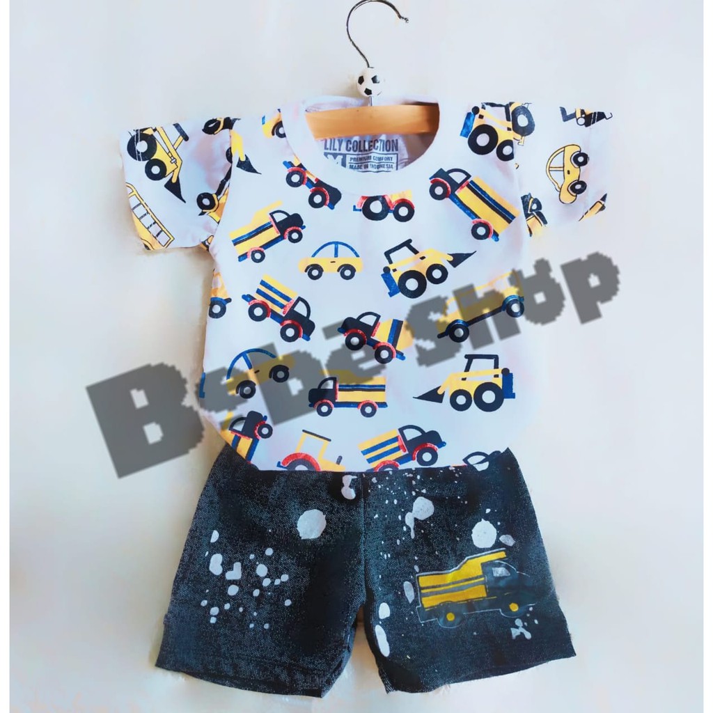 Setelan  Baju Anak Bayi Bumbum Car Usia 0 Sampai 2 Tahun