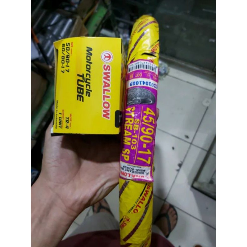 ban swallow 45 90 17 plus ban dalam sepaket swallow ori original ban luar dan dalam