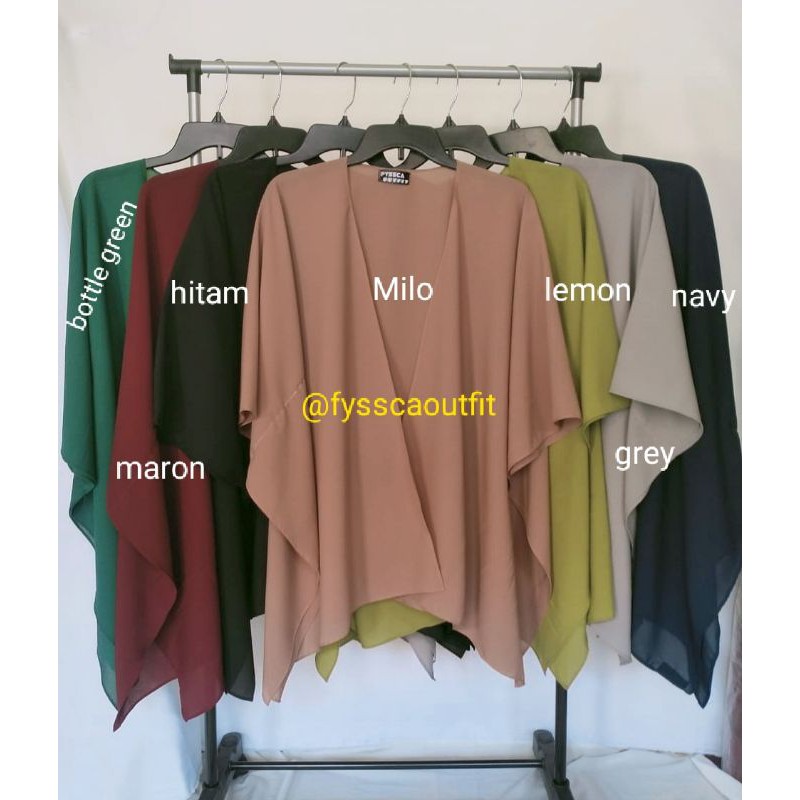 outer sally batwing polos / outer pendek premium diamond wanita terbaru by fyssca outfit