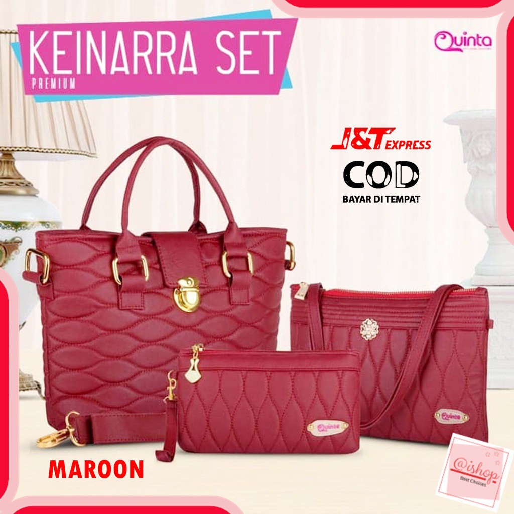 PAKET TAS EXCLUSIVE / HUMPERS SESERAHAN PENGANTIN / TAS TOTEBAG CLUTCH POUCH -KEINARRA SET by QUINTA