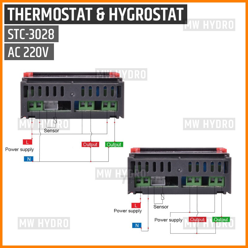 Temperature &amp; Humidity Controller, Thermostat &amp; Hygrostat, STC-3028 AC