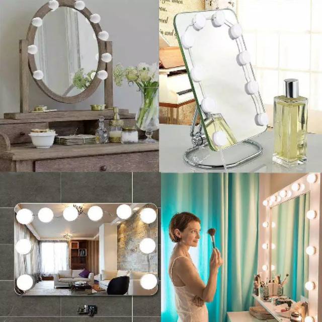 Vanity Mirror Led Light 10 Bulb Bohlam Lampu Cermin Kecantikan Makeup Shopee Indonesia