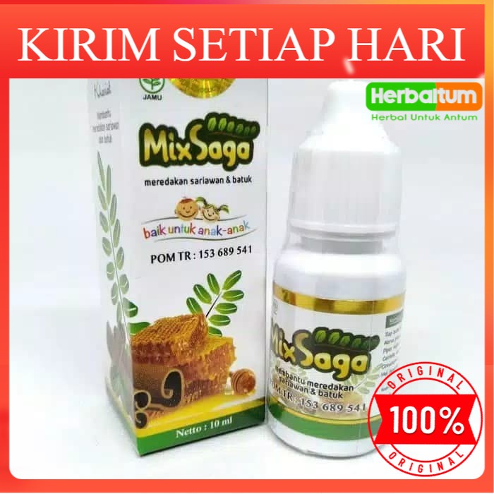 

Herbal Sariawan dan Batuk - Obat Saiawan Cair - Mixsaga 10 ml