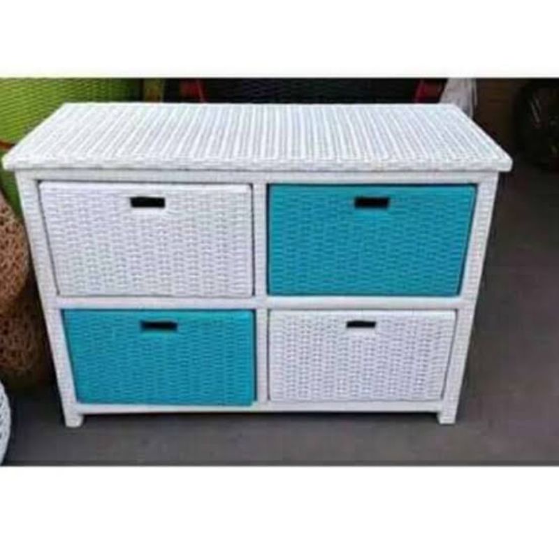 LEMARI ROTAN SINTETIS 4 LACI